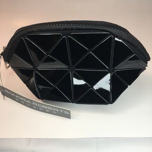 Sondra Roberts Squared black geometric clutch pouch